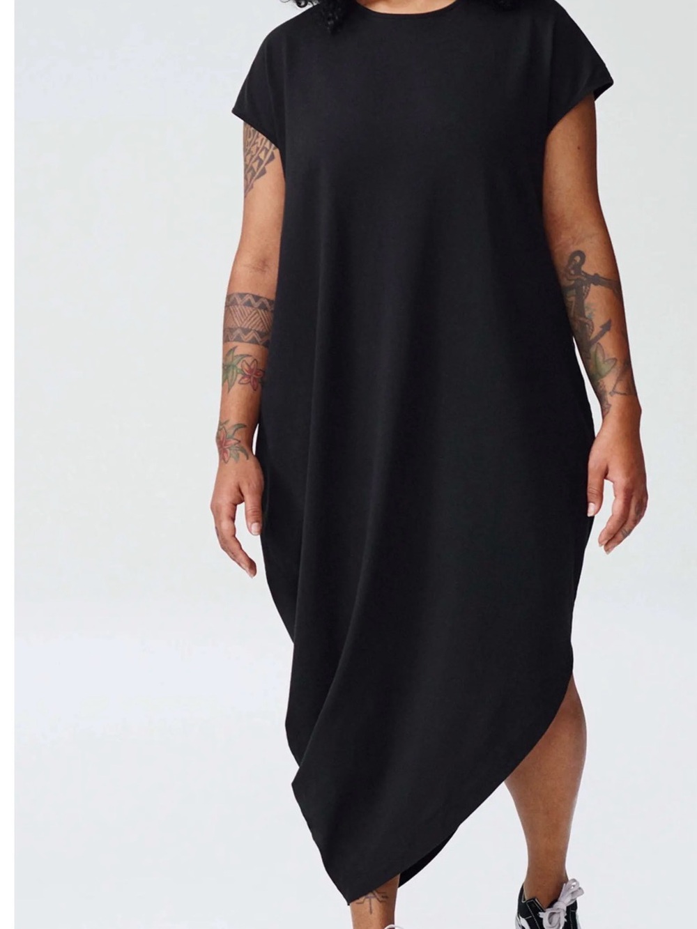 Universal Standard Black Asymmetrical Midi Dress